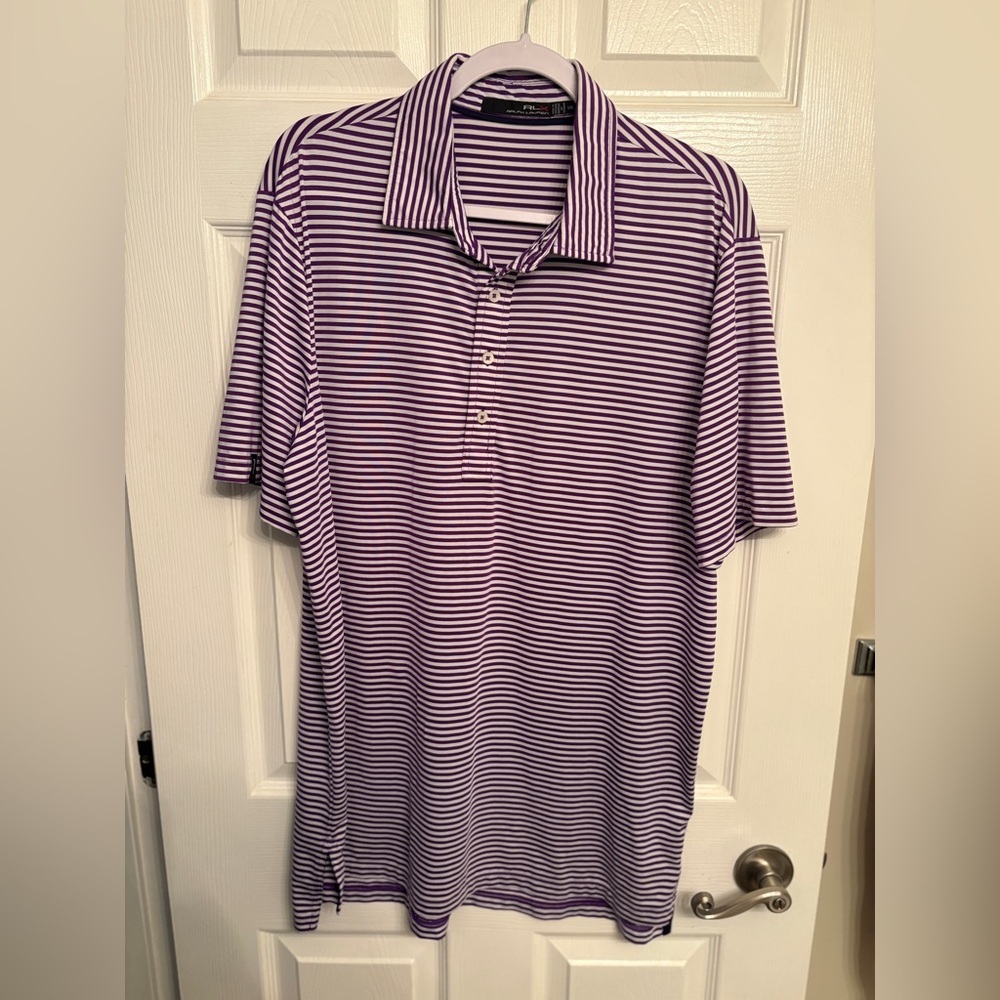 RLX Ralph Lauren Purple Striped Polo
